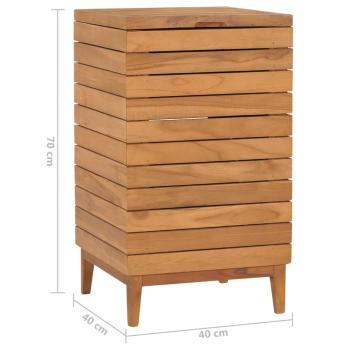 Wäschekorb 40×40×70 cm Teak Massivholz