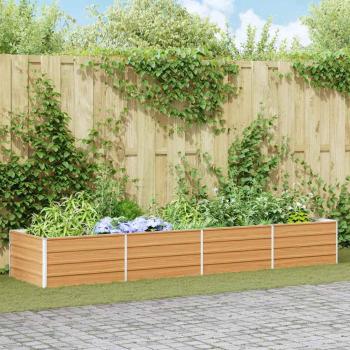 ARDEBO.de - Hochbeet Hellbraun 320 x 80 x 45 cm Verzinkter Stahl