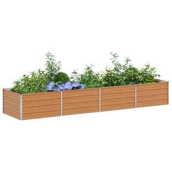 Hochbeet Hellbraun 320 x 80 x 45 cm Verzinkter Stahl