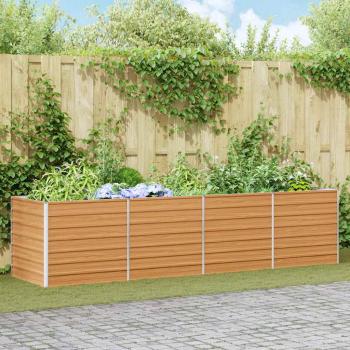 ARDEBO.de - Hochbeet Hellbraun 320 x 80 x 77 cm Verzinkter Stahl