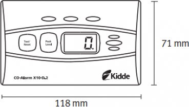 Kidde X10-D.2 Kohlenmonoxidmelder CO-Alarm mit Digitaldisplay, 10 Jahre