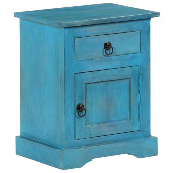 Nachttisch Massivholz Mango 40x30x50 cm Blau