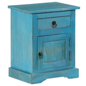 Nachttisch Massivholz Mango 40x30x50 cm Blau