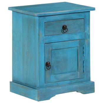 Nachttisch Massivholz Mango 40x30x50 cm Blau