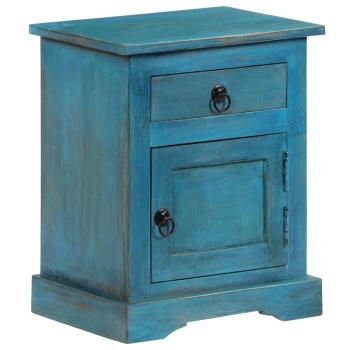 Nachttisch Massivholz Mango 40x30x50 cm Blau