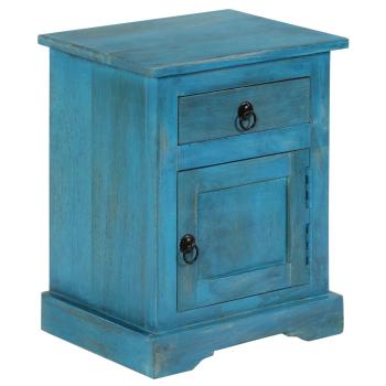 Nachttisch Massivholz Mango 40x30x50 cm Blau