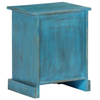 Nachttisch Massivholz Mango 40x30x50 cm Blau