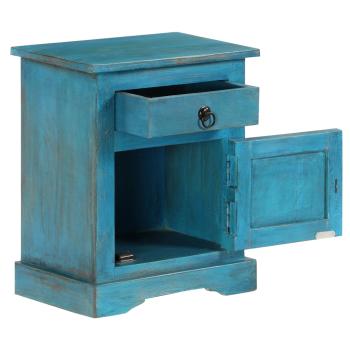 Nachttisch Massivholz Mango 40x30x50 cm Blau