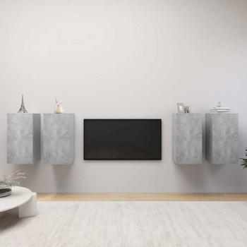 ARDEBO.de - TV-Schränke 4 Stk. Betongrau 30,5x30x60 cm Holzwerkstoff