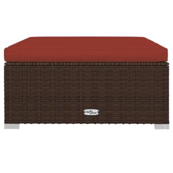 11-tlg. Garten-Lounge-Set mit Kissen Poly Rattan Braun
