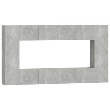 8-tlg. TV-Schrank-Set Betongrau Holzwerkstoff