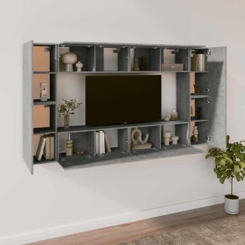 8-tlg. TV-Schrank-Set Betongrau Holzwerkstoff