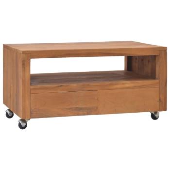 ARDEBO.de - TV-Schrank mit Rollen 80x50x42 cm Teak Massivholz