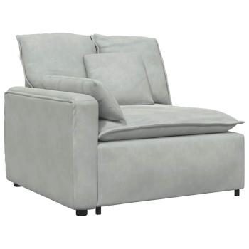 Modulares Sofa mit Kissen Samt Hellgrau