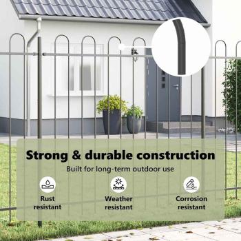 Gartenzaun BOXTEL 7 pcs 11,9 x 1,5 m Pulverbeschichteter Stahl
