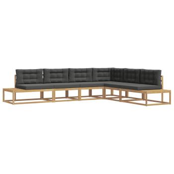 Outdoor-Sofagarnitur 6 stk. Weiß und Anthrazit Polyester