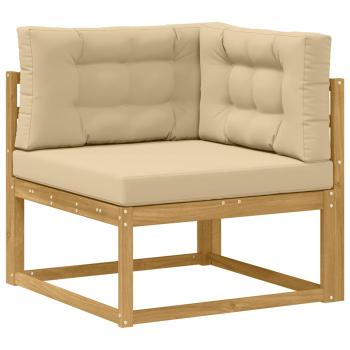 Outdoor-Sofagarnitur 6 stk. Weiß und Beige Polyester