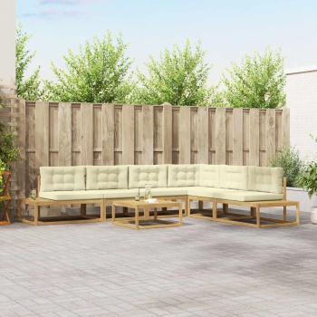 ARDEBO.de - 7 stk. Outdoor-Sofagarnitur Polyester Weiß