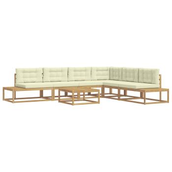 7 stk. Outdoor-Sofagarnitur Polyester Weiß