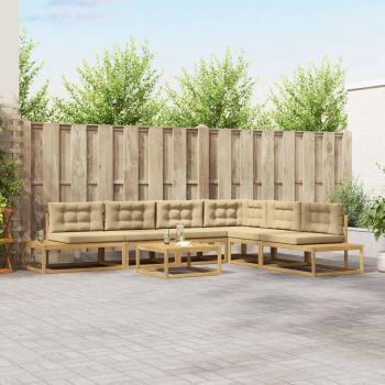 ARDEBO.de - Outdoor-Sofagarnitur 7 stk. 5-Sitzer Polyester Weiß