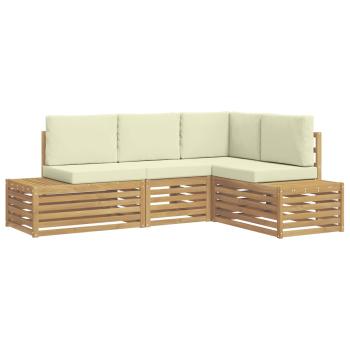Outdoor-Sofagarnitur Weiß 213,5 x 154,5 x 73 cm Polyester