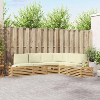 ARDEBO.de - 6 stk. Outdoor-Sofagarnitur Polyester Weiß