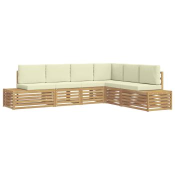 6 stk. Outdoor-Sofagarnitur Polyester Weiß