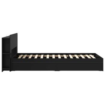 Bettgestell mit Stauraum Schwarz 75 x 190 cm Holzwerkstoff