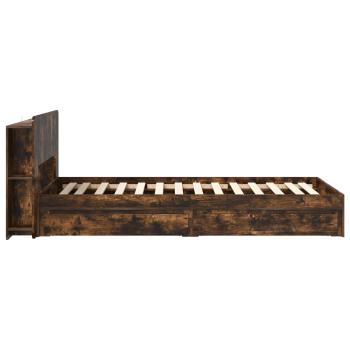 Bettgestell mit Stauraum Geräucherte Eiche 75 x 190 cm