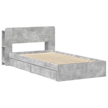Bettgestell mit Stauraum Betongrau 90 x 190 cm Holzwerkstoff