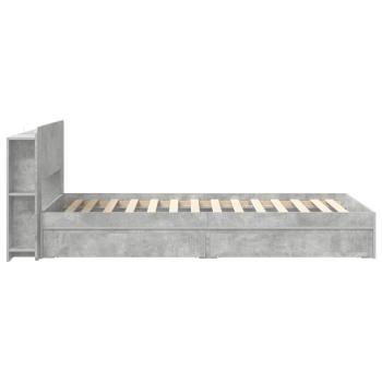 Bettgestell mit Stauraum Betongrau 90 x 190 cm Holzwerkstoff