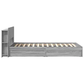 Bettgestell mit Stauraum Grau Sonoma 90 x 200 cm Holzwerkstoff
