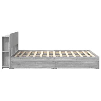 Bettgestell mit Stauraum Grau Sonoma 140 x 200 cm Holzwerkstoff