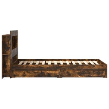 Bettgestell mit Stauraum Geräucherte Eiche 75 x 190 cm