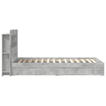 Bettgestell mit Stauraum Betongrau 90 x 190 cm Holzwerkstoff