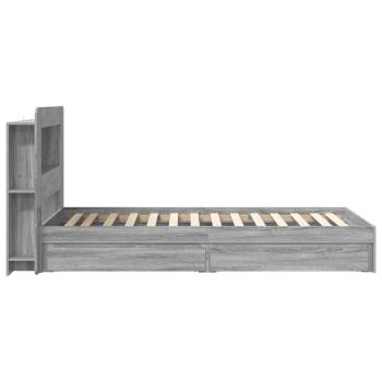Bettgestell mit Stauraum Grau Sonoma 90 x 190 cm Holzwerkstoff