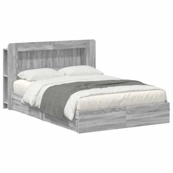 Bettgestell mit Stauraum Grau Sonoma 140 x 200 cm Holzwerkstoff