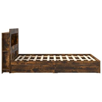 Bettgestell mit Stauraum Geräucherte Eiche 135 x 190 cm