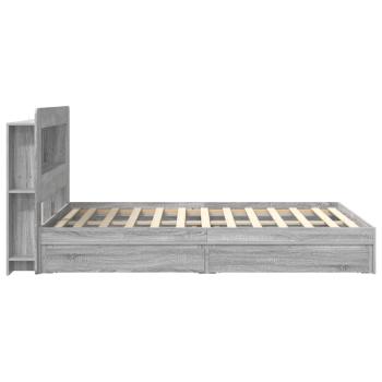 Bettgestell mit Stauraum Grau Sonoma 150 x 200 cm Holzwerkstoff