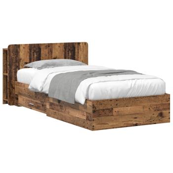 Bettgestell mit Stauraum Altholz 80 x 200 cm Holzwerkstoff