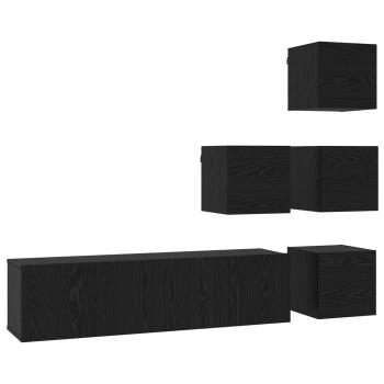TV-Schrankset 6 Stk. Schwarze Eiche Holzwerkstoff