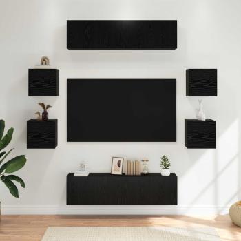 ARDEBO.de - TV-Schrankset 8 Stk. Schwarze Eiche Holzwerkstoff