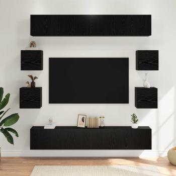 ARDEBO.de - TV-Schrankset 10 pcs 180 x 30 x 30 cm Schwarze Eiche