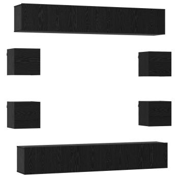TV-Schrankset 10 pcs 180 x 30 x 30 cm Schwarze Eiche