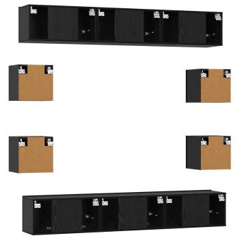 TV-Schrankset 10 pcs 180 x 30 x 30 cm Schwarze Eiche