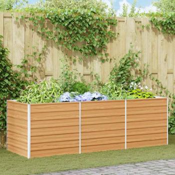 ARDEBO.de - Hochbeet Hellbraun 240 x 80 x 77 cm Verzinkter Stahl