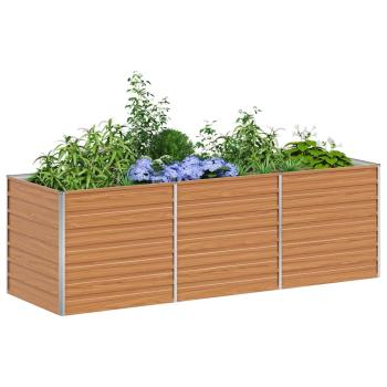Hochbeet Hellbraun 240 x 80 x 77 cm Verzinkter Stahl