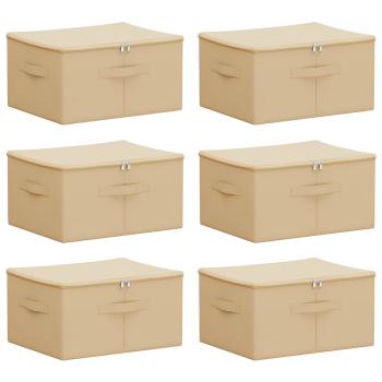 Aufbewahrungsbox 6 stk. Vliesstoff 43 x 34 x 23 cm 33,6 L Creme