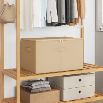 ARDEBO.de - Aufbewahrungsbox Vliesstoff 60 x 43 x 35 cm 90,3 L Creme