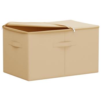 Aufbewahrungsbox 2 stk. Vliesstoff 60 x 43 x 35 cm 90,3 L Creme
